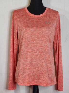 Under Armour HeatGear Tech Racer Red Loose Fit Twist Long Sleeve T-Shirt Size M